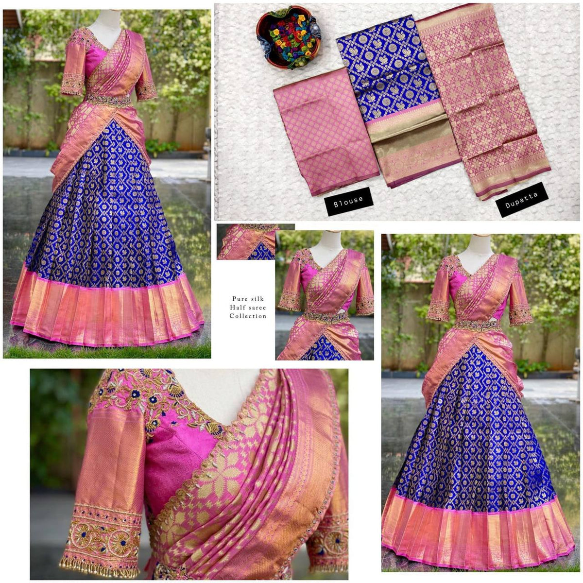 Kanjivaram Silk Zari Lehenga with Banarasi Dupatta & Designer Blouse