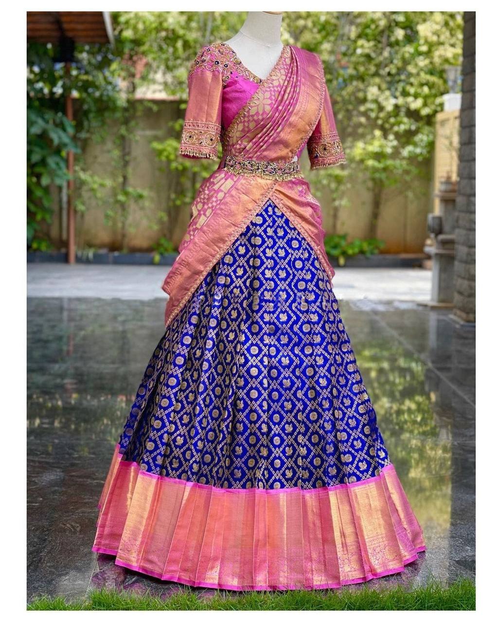 Kanjivaram Silk Zari Lehenga with Banarasi Dupatta & Designer Blouse
