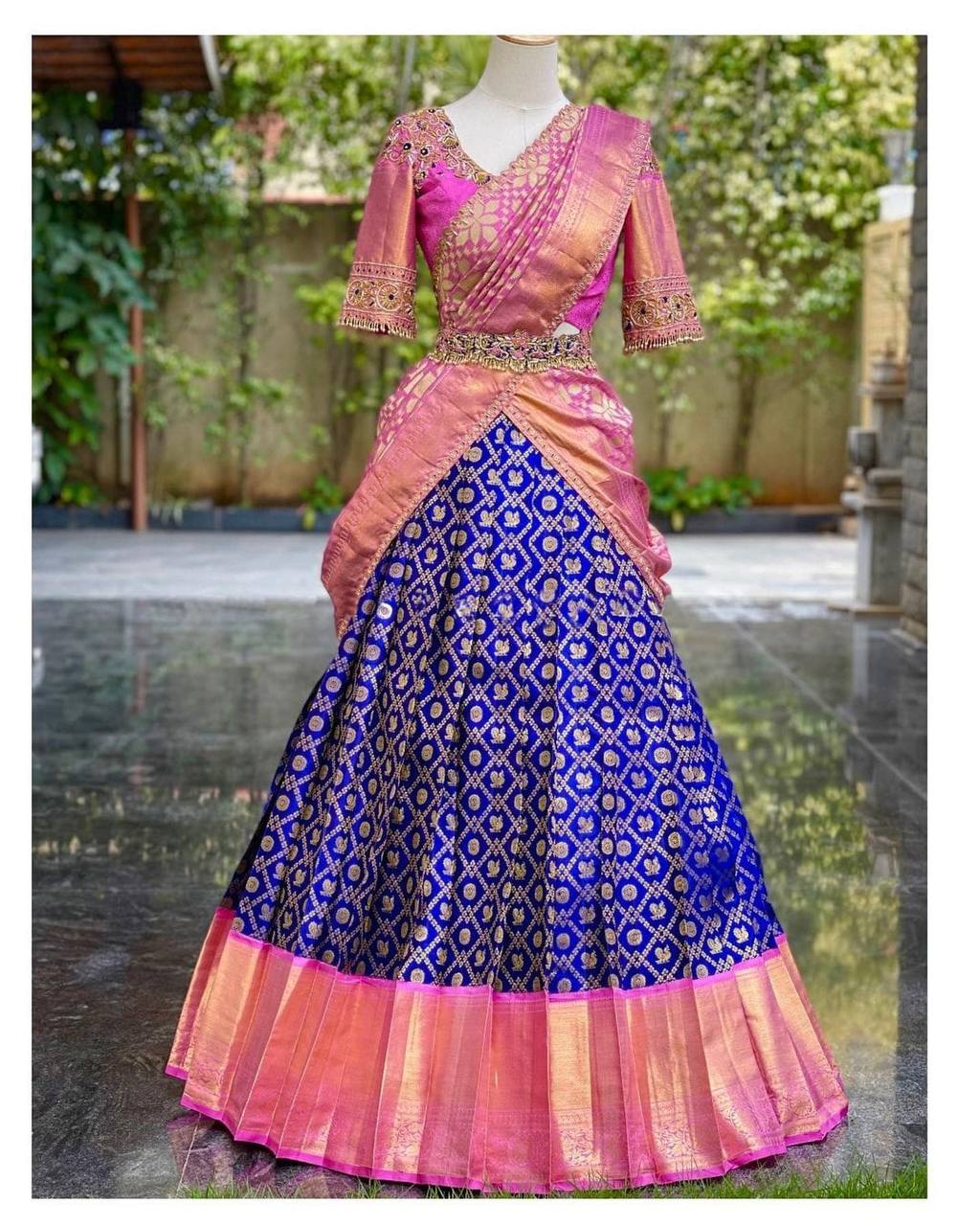 Kanjivaram Silk Zari Lehenga with Banarasi Dupatta & Designer Blouse