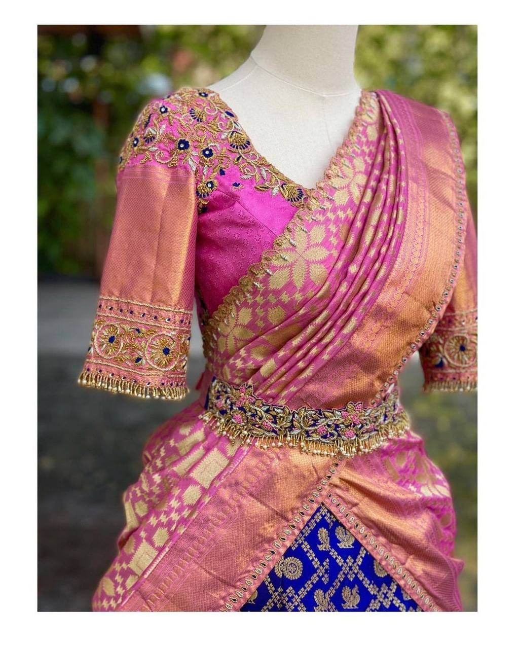 Kanjivaram Silk Zari Lehenga with Banarasi Dupatta & Designer Blouse