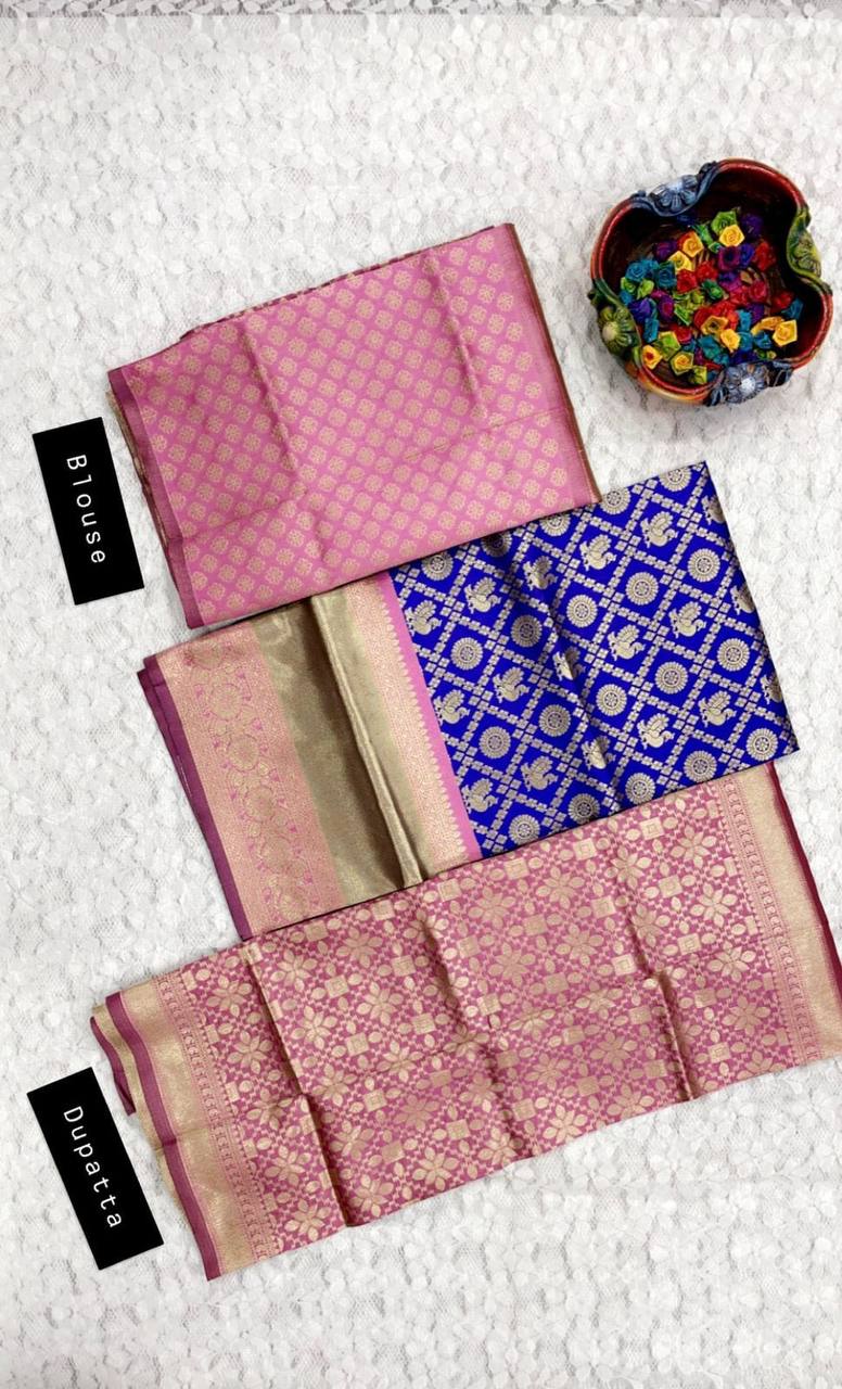 Kanjivaram Silk Zari Lehenga with Banarasi Dupatta & Designer Blouse