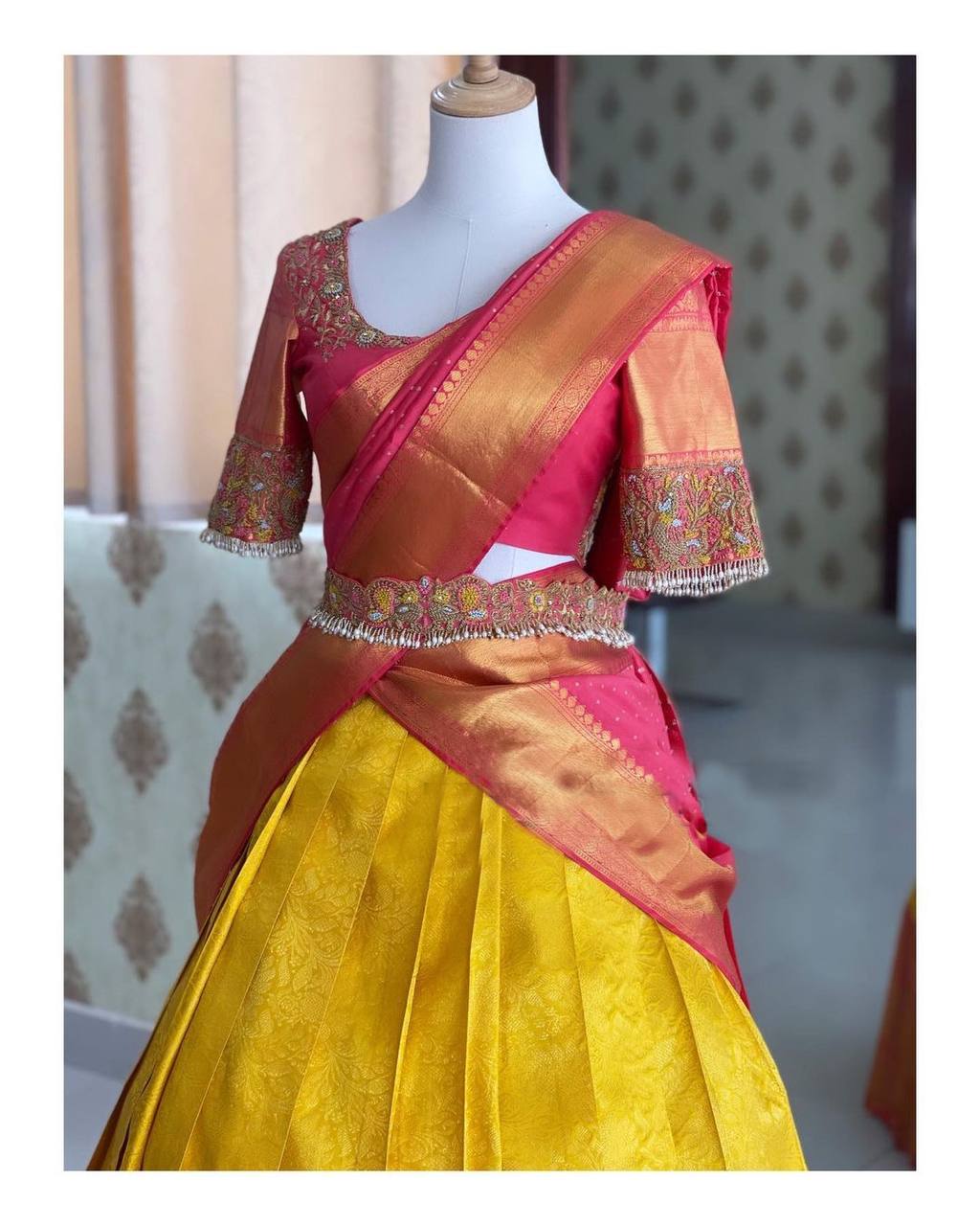 Festive Kanjivaram Silk Zari Lehenga with Banarasi Dupatta Set