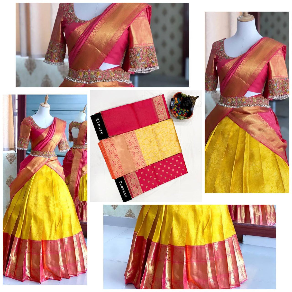 Festive Kanjivaram Silk Zari Lehenga with Banarasi Dupatta Set