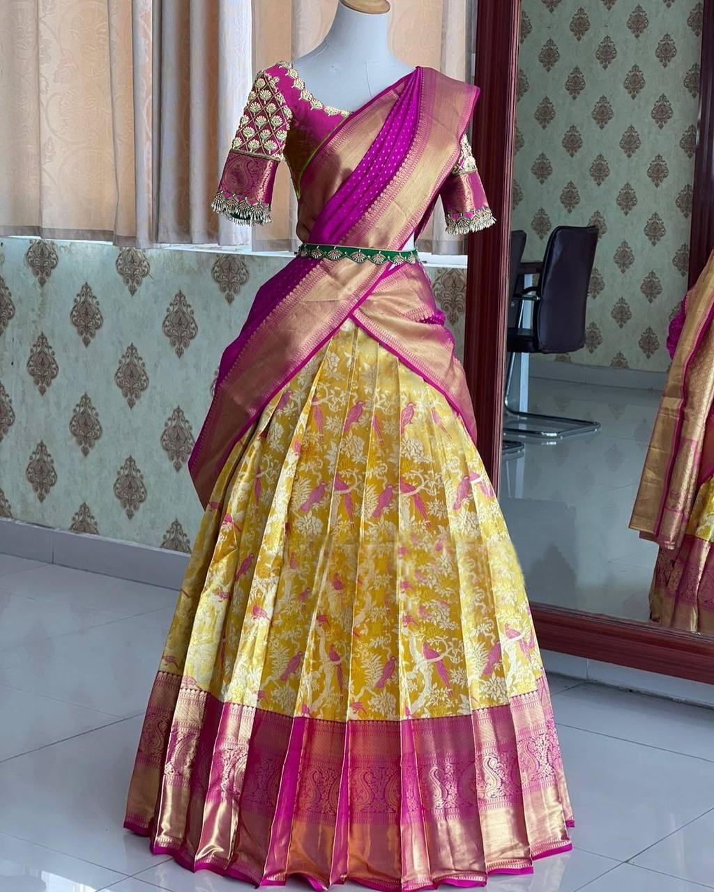 Traditional Kanjivaram Zari Lehenga with Banarasi Dupatta Set