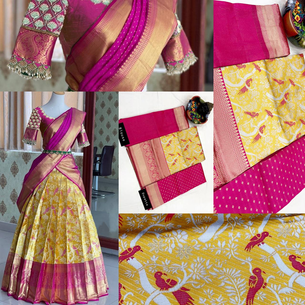 Traditional Kanjivaram Zari Lehenga with Banarasi Dupatta Set