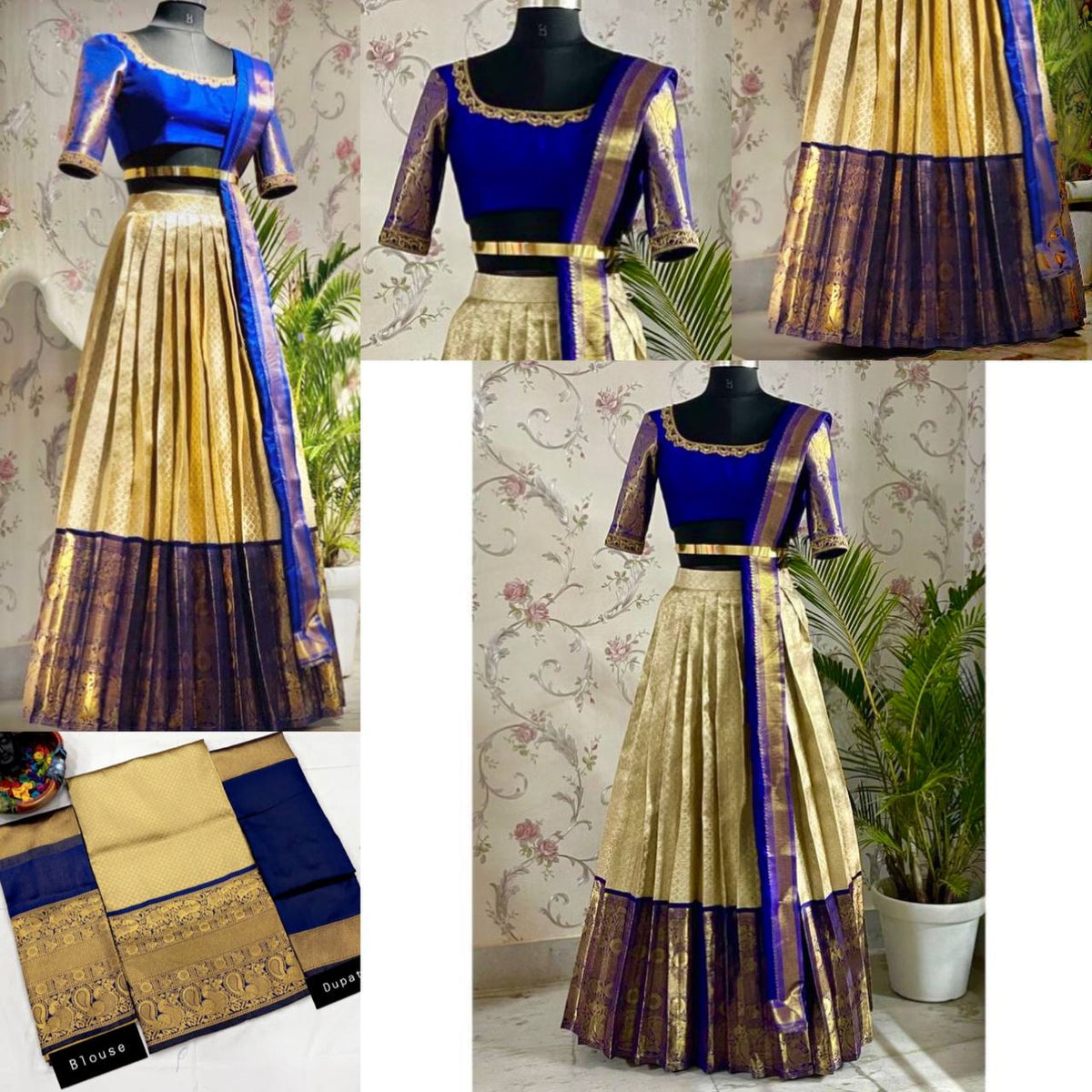 Kanjivaram Silk Zari Lehenga Set with Banarasi Dupatta & Blouse