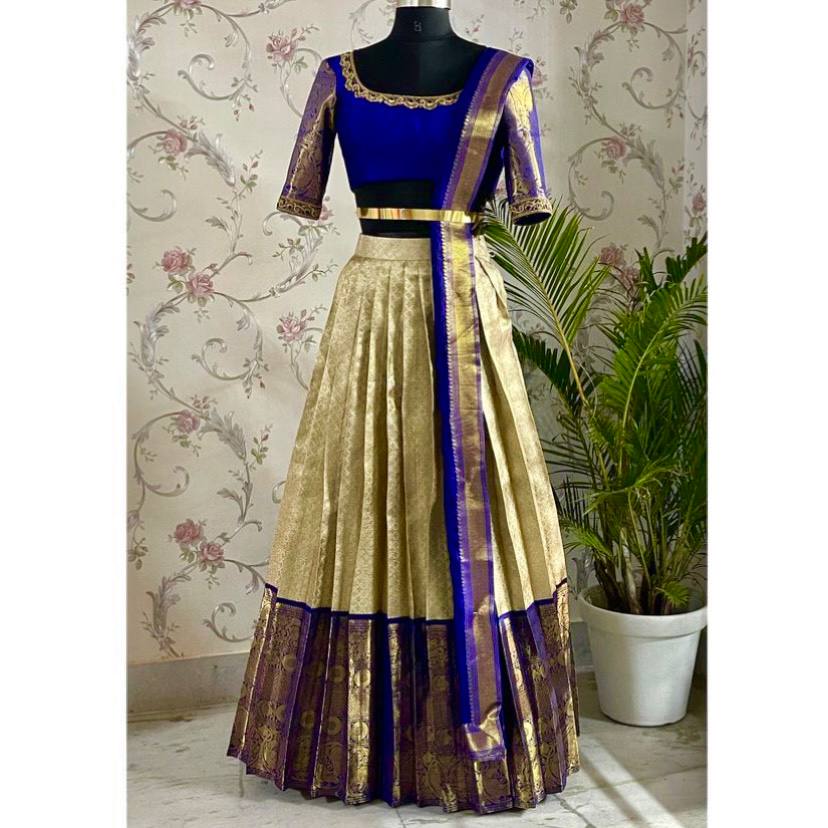 Kanjivaram Silk Zari Lehenga Set with Banarasi Dupatta & Blouse