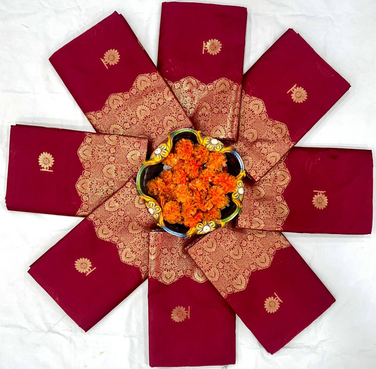 Royal Soft Lichi Silk Saree with Original Gold Zari &amp; Jacquard Work