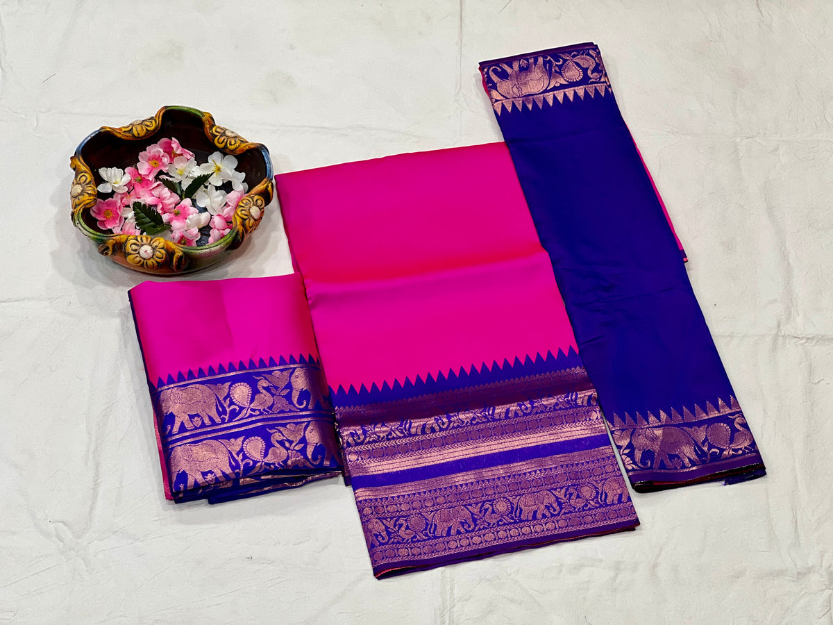 Elegant Kanjivaram Silk Zari Lehenga with Banarasi Dupatta Set