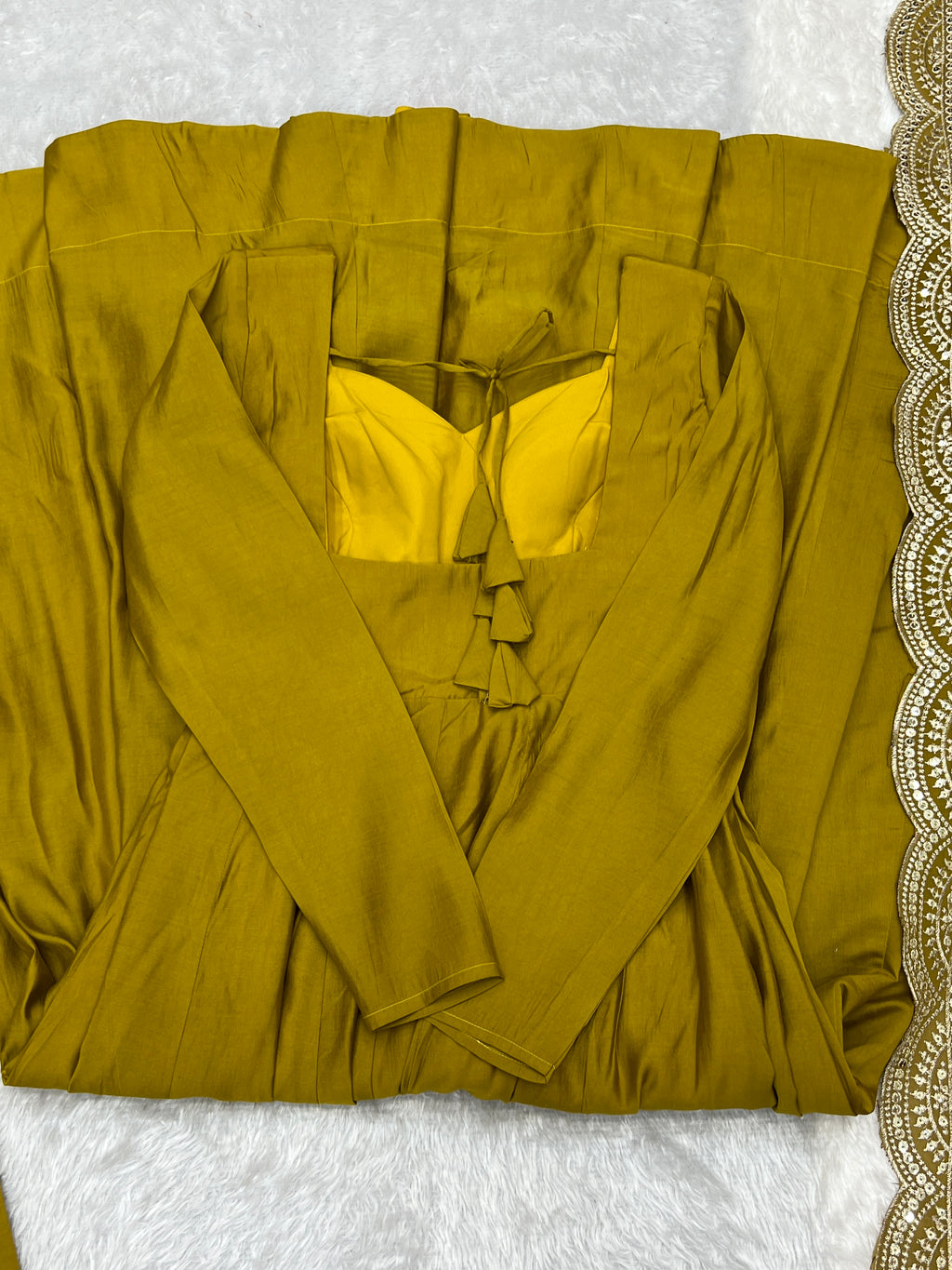 Romansilk Chanderi 16-Kali Anarkali Gown with Sequin Cutwork Dupatta & Stitched Pant