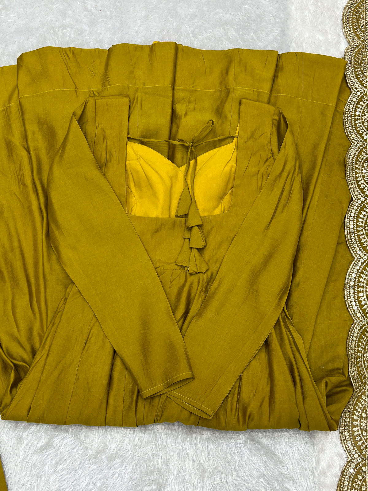 Romansilk Chanderi 16-Kali Anarkali Gown with Sequin Cutwork Dupatta & Stitched Pant