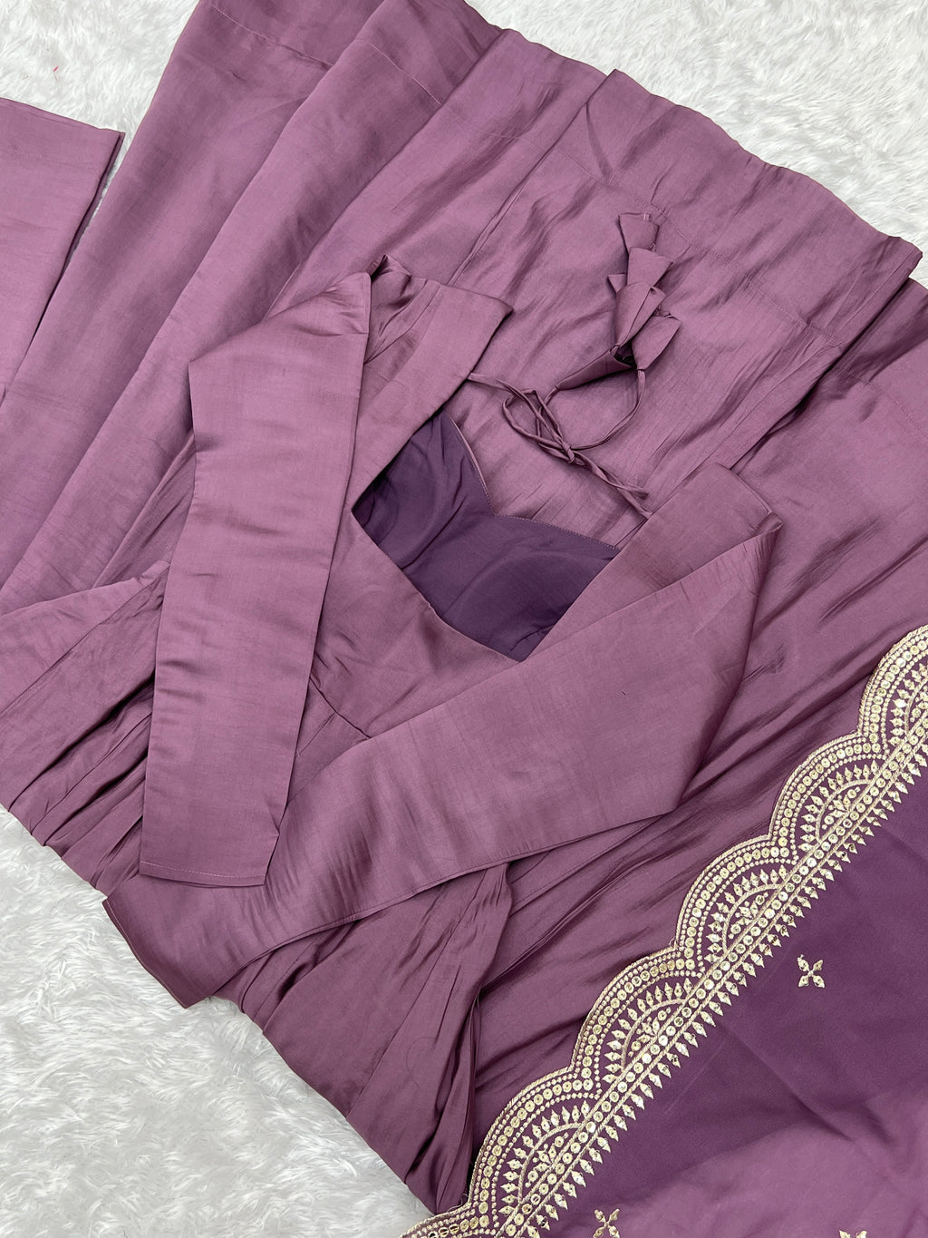 Romansilk Chanderi 16-Kali Anarkali Gown with Sequin Cutwork Dupatta & Stitched Pant