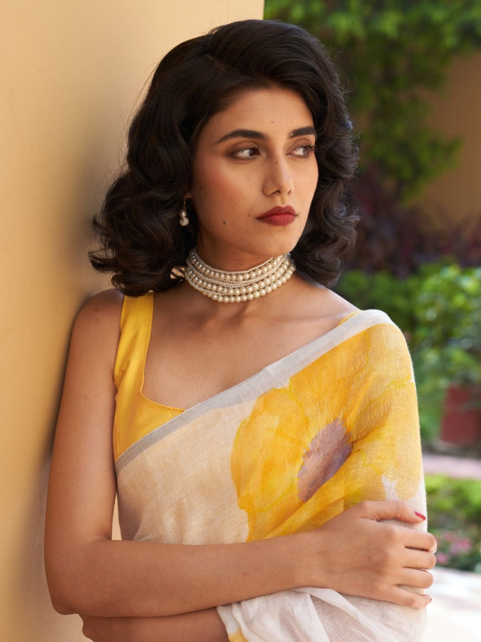Exclusive Linen Cotton Digital Printed Saree