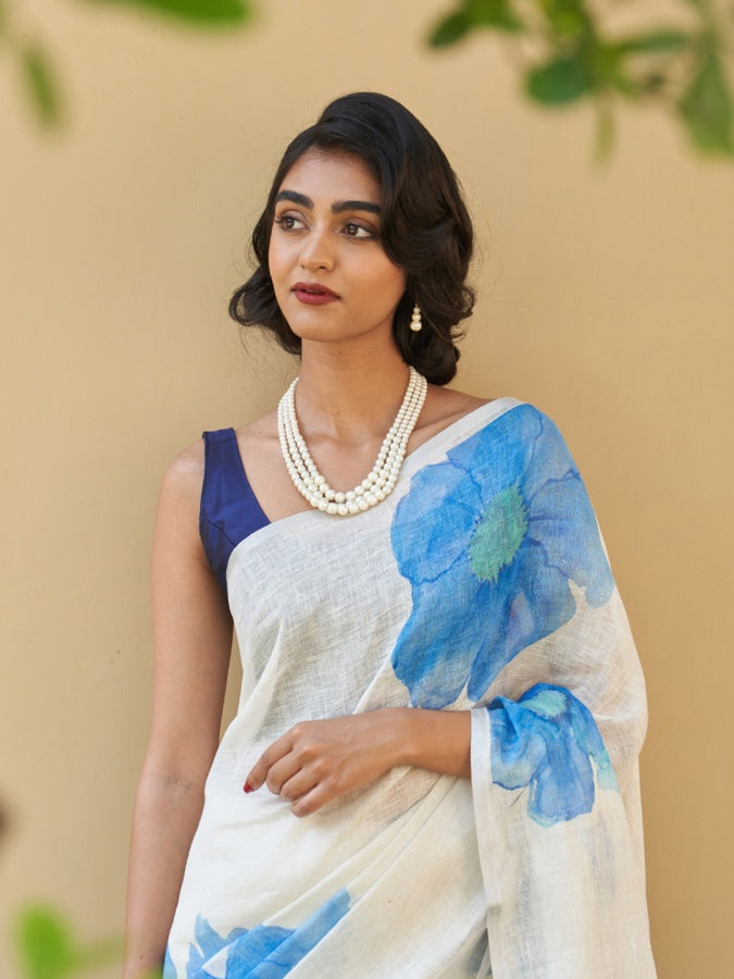 Exclusive Linen Cotton Digital Printed Saree