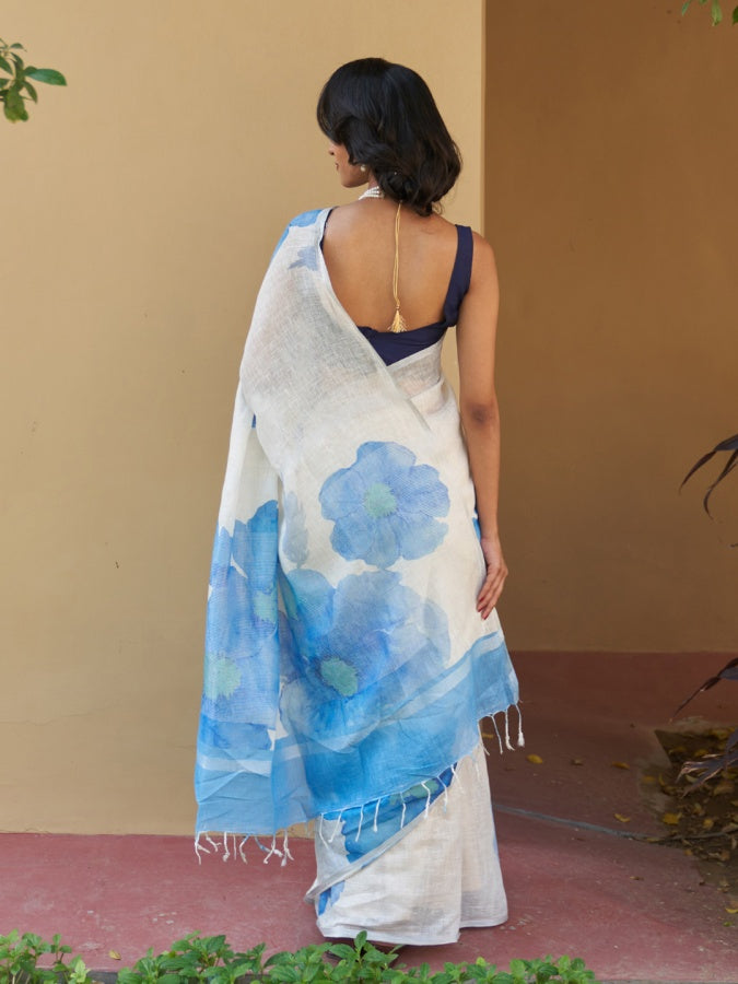 Exclusive Linen Cotton Digital Printed Saree