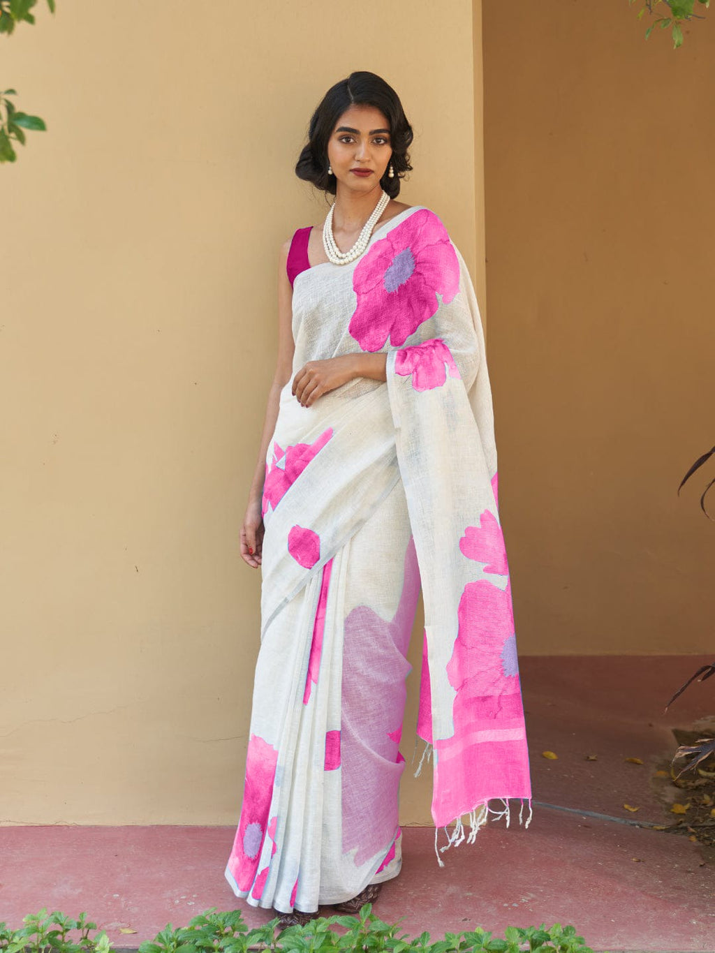 Exclusive Linen Cotton Digital Printed Saree