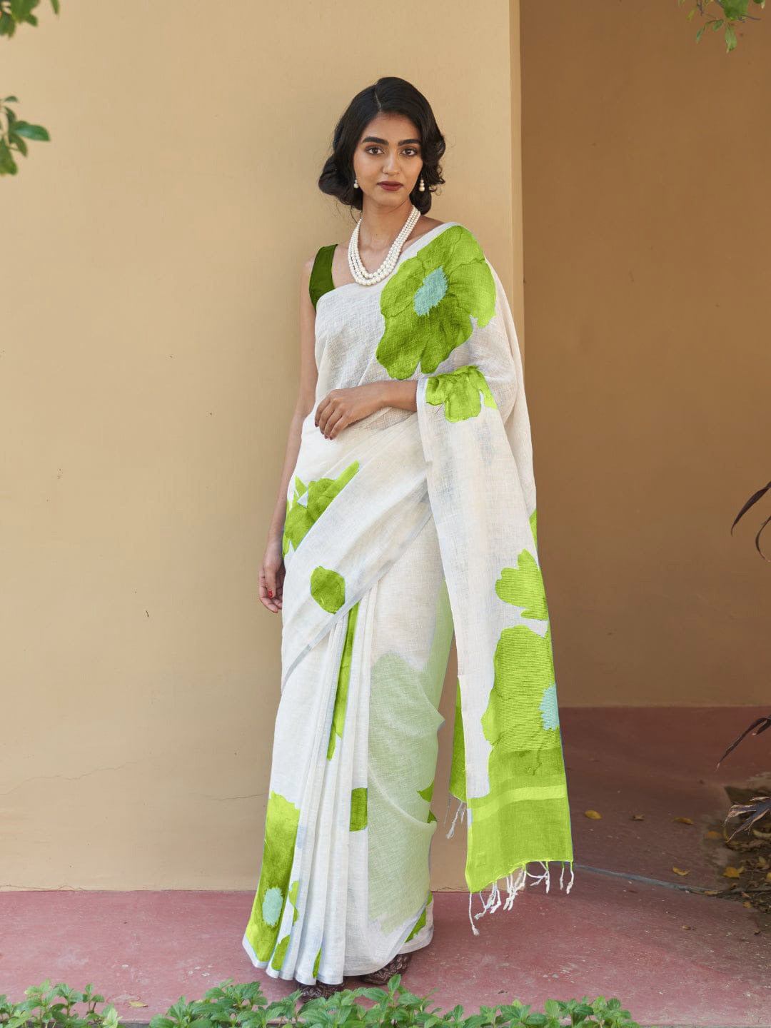 Exclusive Linen Cotton Digital Printed Saree