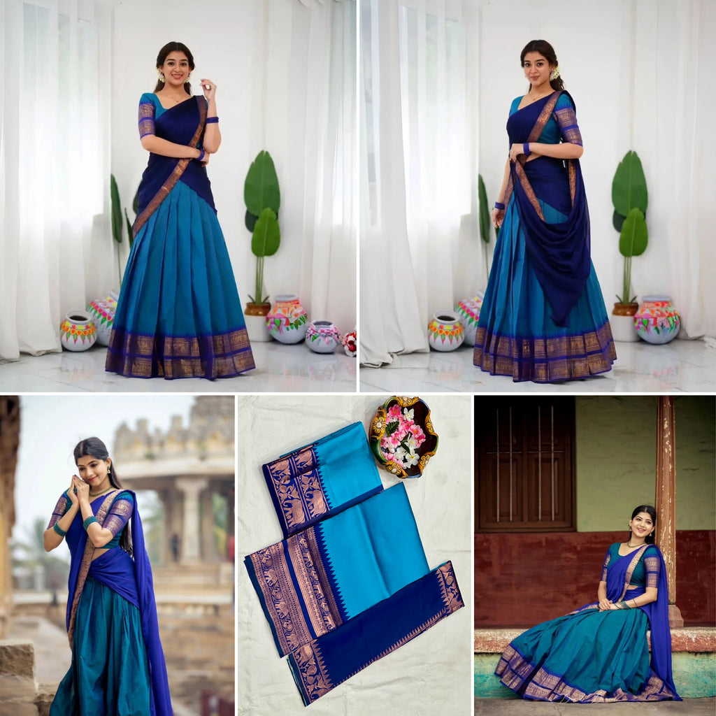 Elegant Kanjivaram Silk Zari Lehenga with Banarasi Dupatta Set