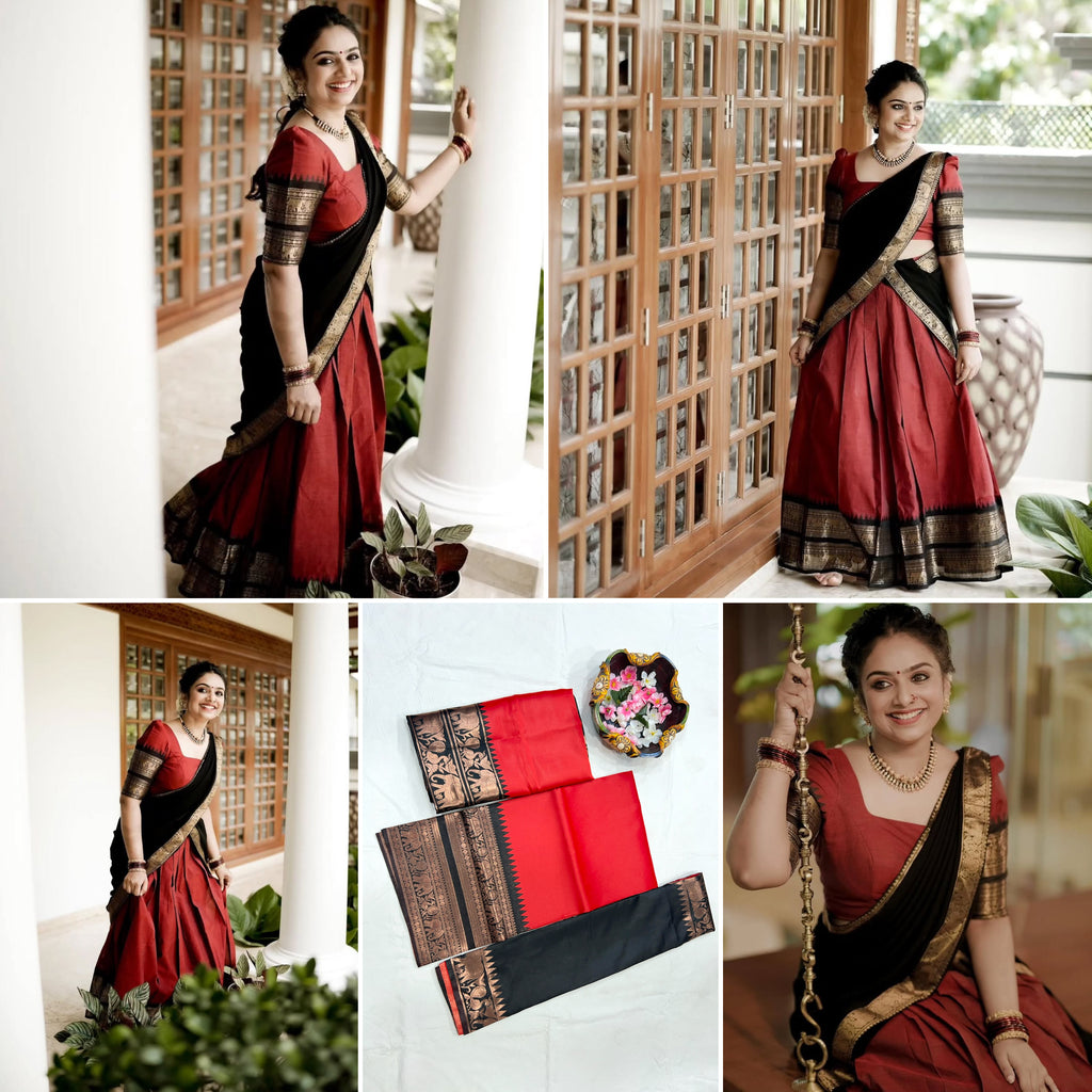 Elegant Kanjivaram Silk Zari Lehenga with Banarasi Dupatta Set