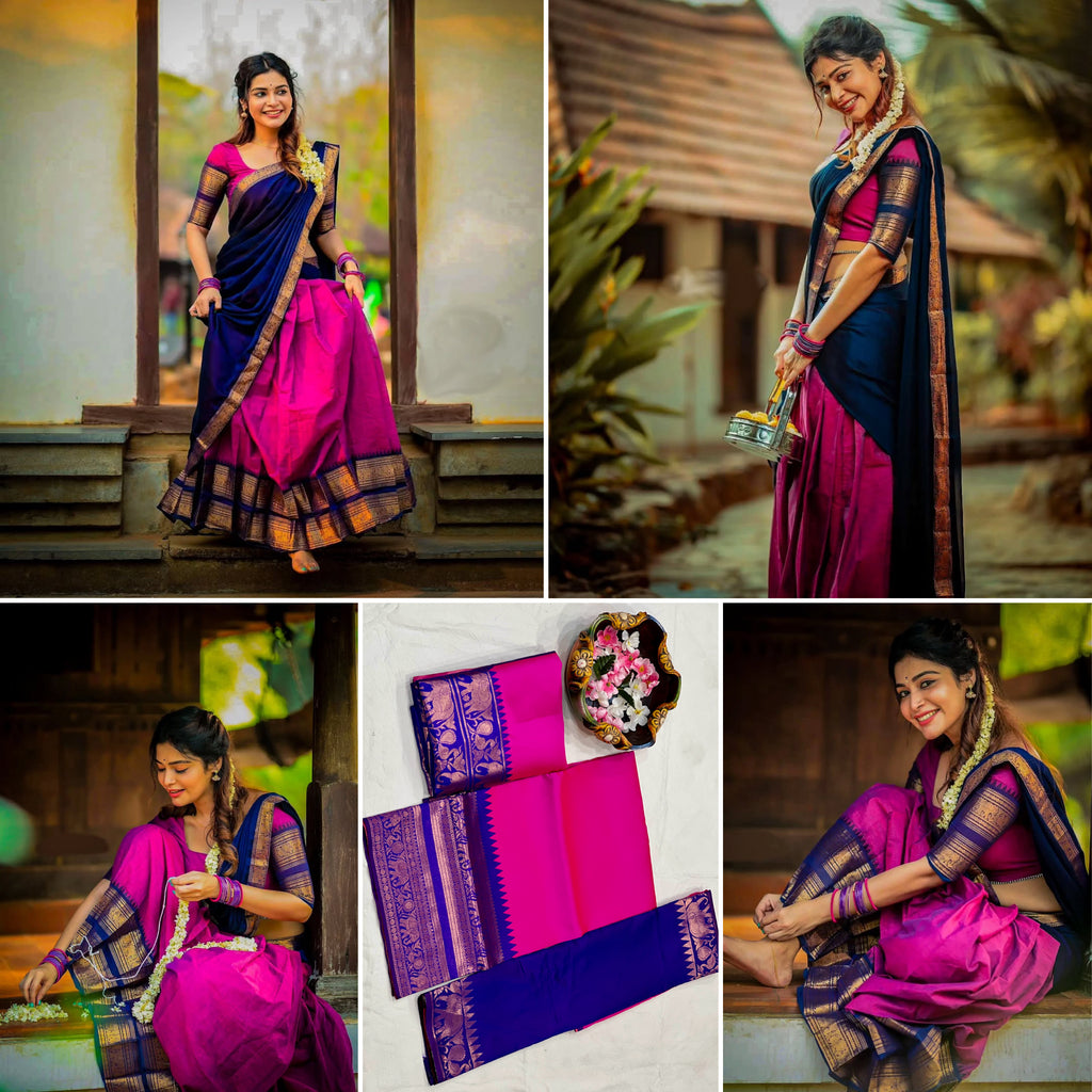 Elegant Kanjivaram Silk Zari Lehenga with Banarasi Dupatta Set