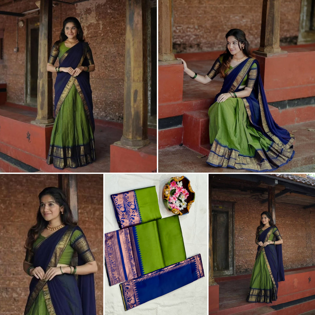 Elegant Kanjivaram Silk Zari Lehenga with Banarasi Dupatta Set