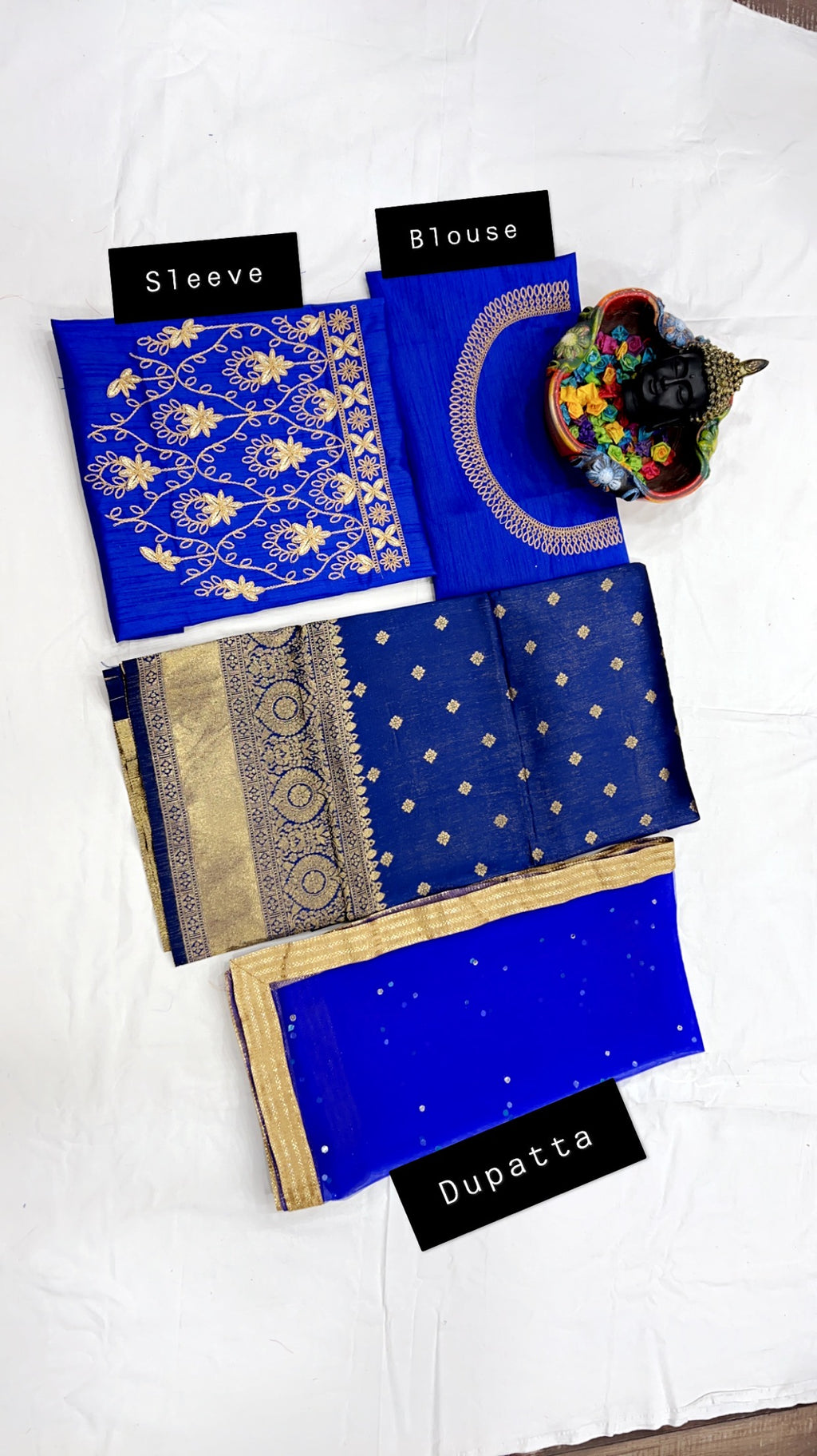 Royal Kanjivaram Lehenga with Mirror Work Butterfly Net Dupatta