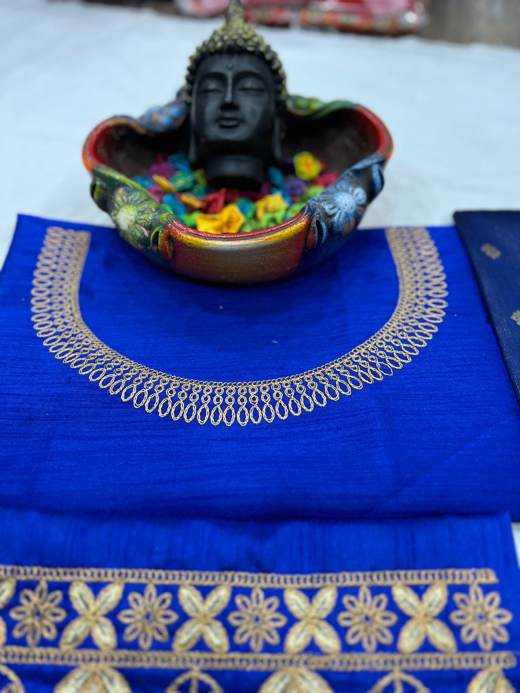 Royal Kanjivaram Lehenga with Mirror Work Butterfly Net Dupatta