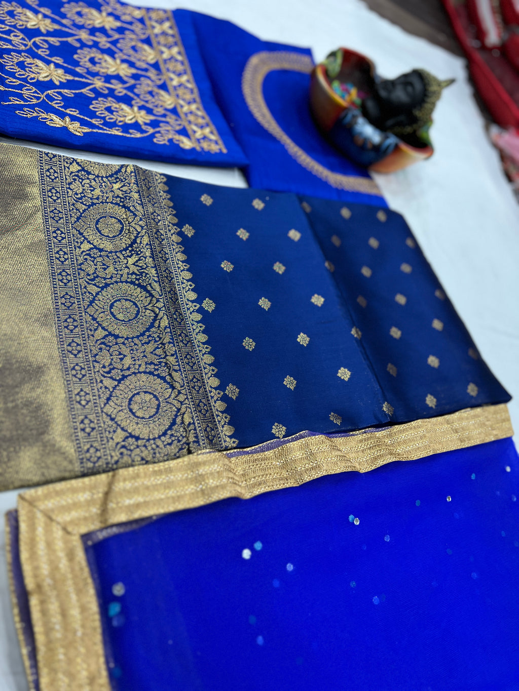 Royal Kanjivaram Lehenga with Mirror Work Butterfly Net Dupatta