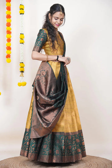 Royal Kanjivaram Zari Lehenga with Banarasi Silk Dupatta Set