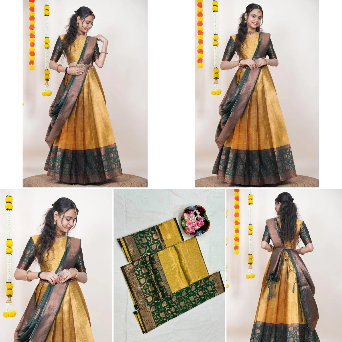 Royal Kanjivaram Zari Lehenga with Banarasi Silk Dupatta Set