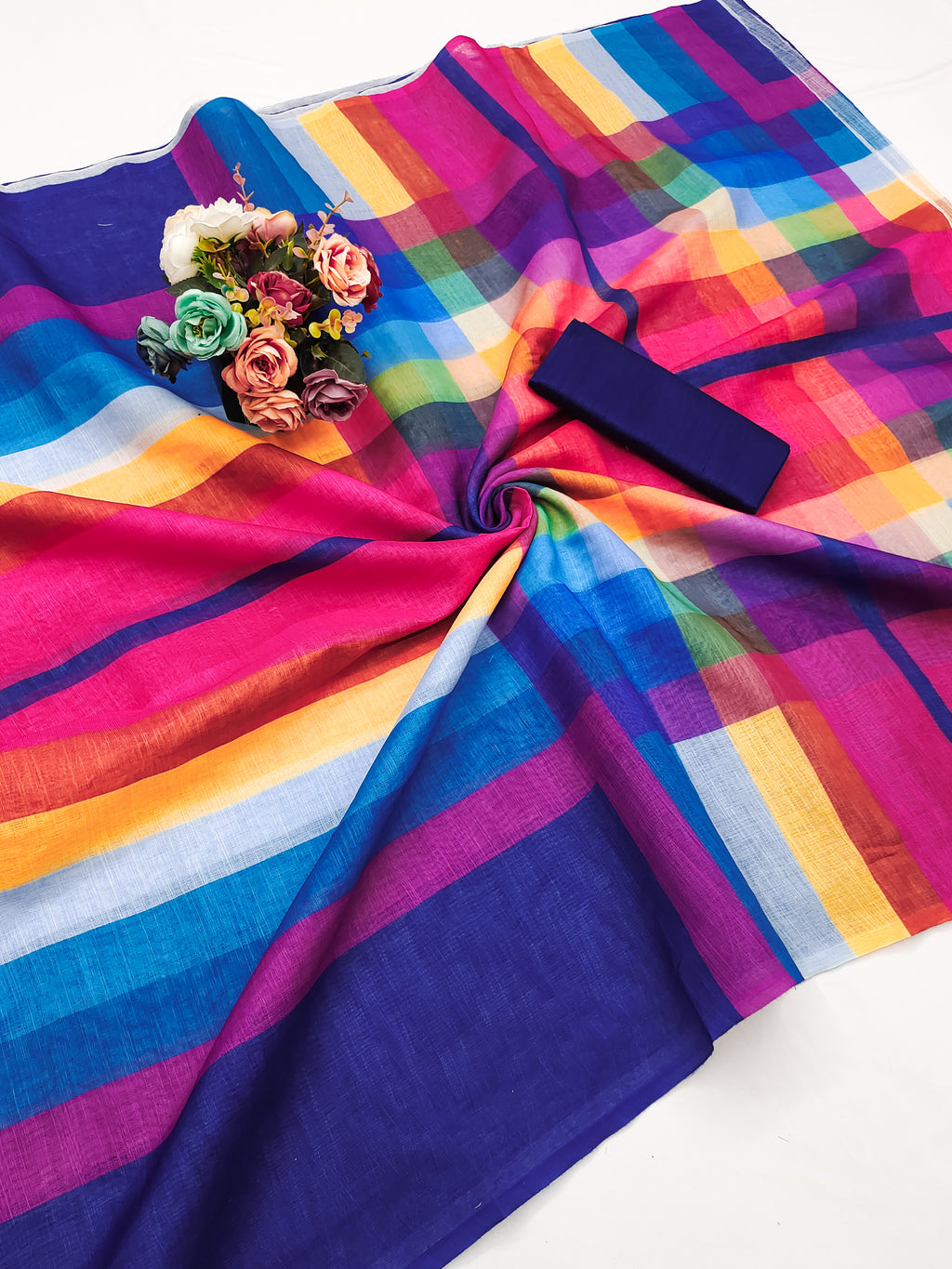 Linen Cotton With Beautiful Digital Printed Saree