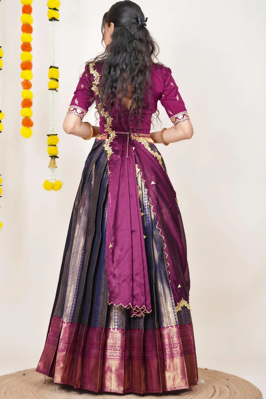Graceful Kanjivaram Silk Zari Lehenga with Banarasi Dupatta Set