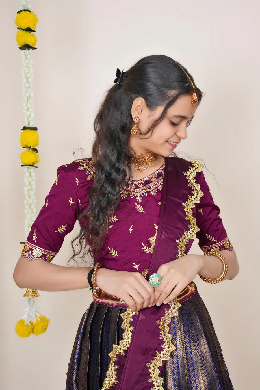 Graceful Kanjivaram Silk Zari Lehenga with Banarasi Dupatta Set