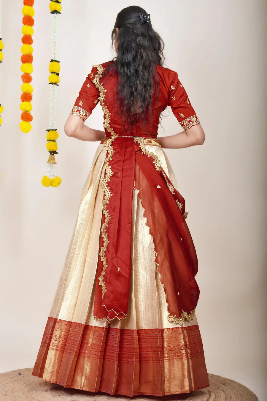 Graceful Kanjivaram Silk Zari Lehenga with Banarasi Dupatta Set
