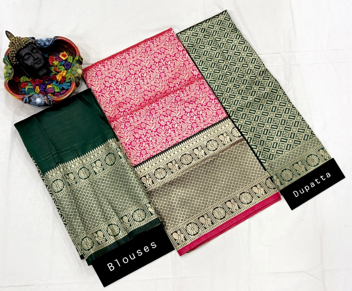 Classic Kanjivaram Silk Zari Lehenga with Banarasi Dupatta