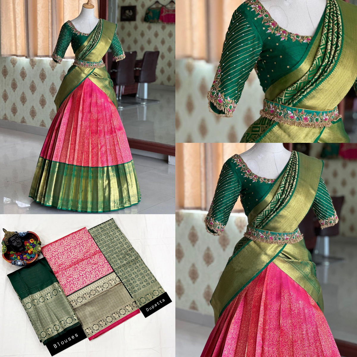 Classic Kanjivaram Silk Zari Lehenga with Banarasi Dupatta