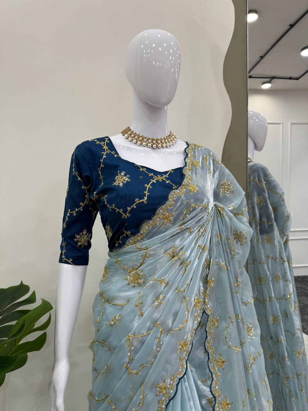 Heavy Zimmy Choo Designer Saree with Thread & Sequin Work