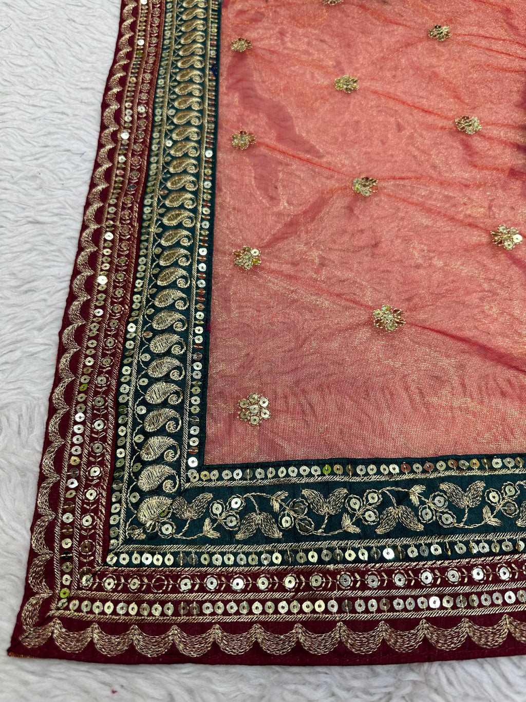 Elegant Sequin Glamour Designer Jimmy Choo Saree with Embroidered Banglory Silk Blouse