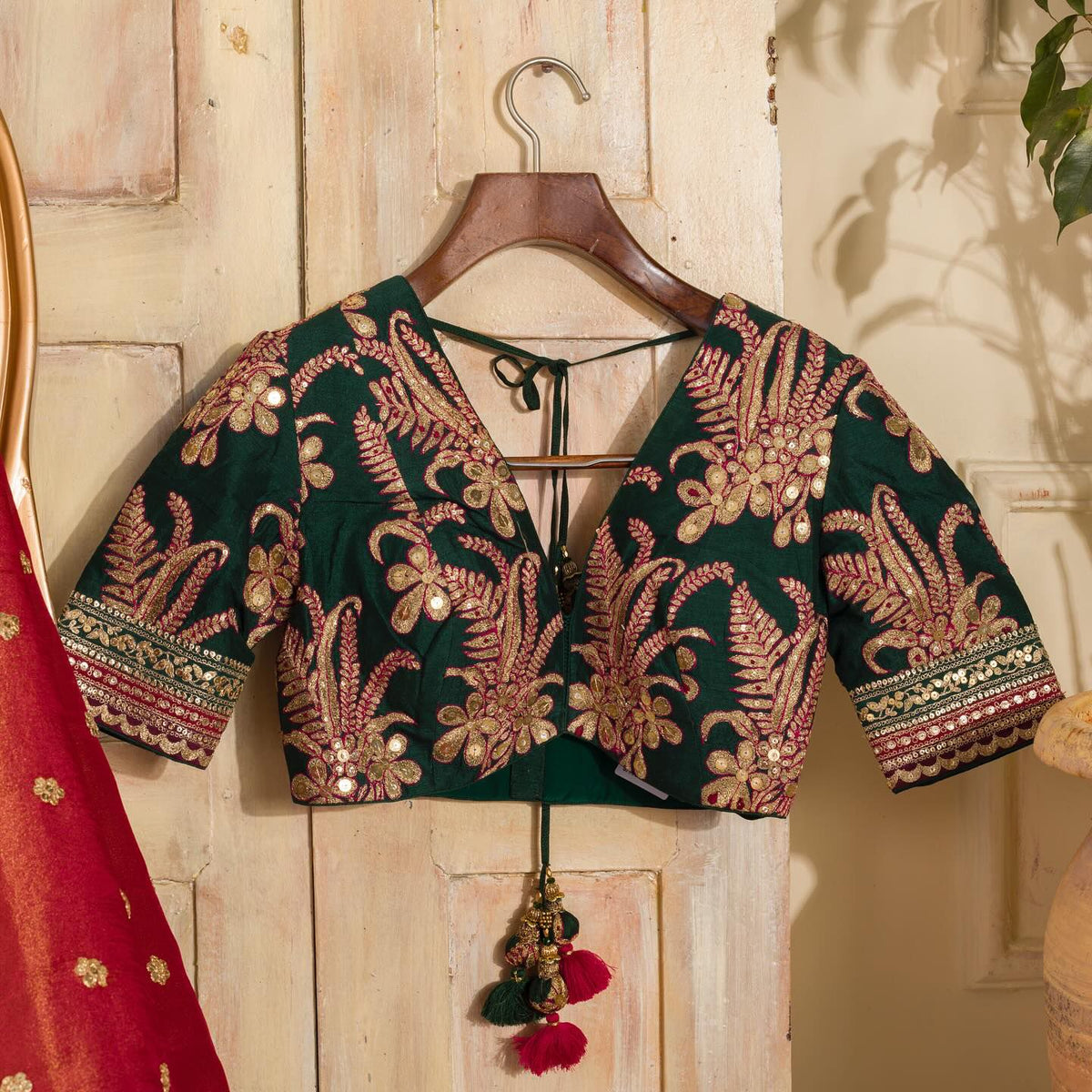 Elegant Sequin Glamour Designer Jimmy Choo Saree with Embroidered Banglory Silk Blouse