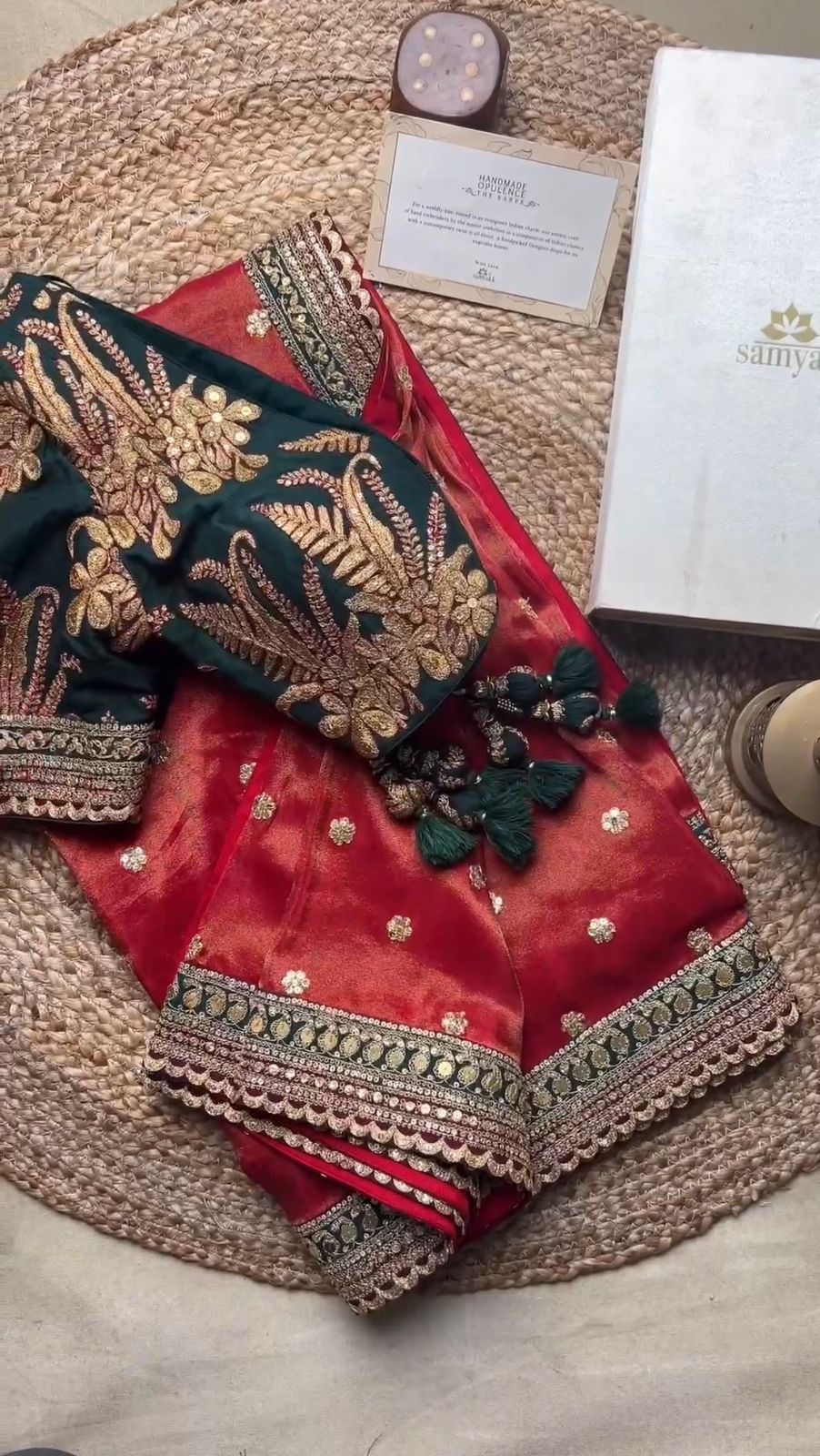 Jimmy Choo Designer Saree with Thread & Sequin Work and Mono Banglory Blouse