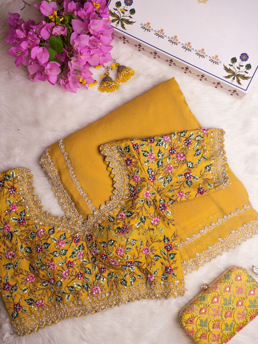 Tibby Silk Designer Saree with Thread & Sequin Work and Fancy Lace