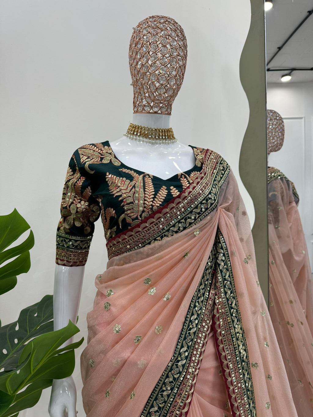 Ethereal Glamour Twil Net Designer Saree with Thread & Sequin Work and Banglory Silk Blouse