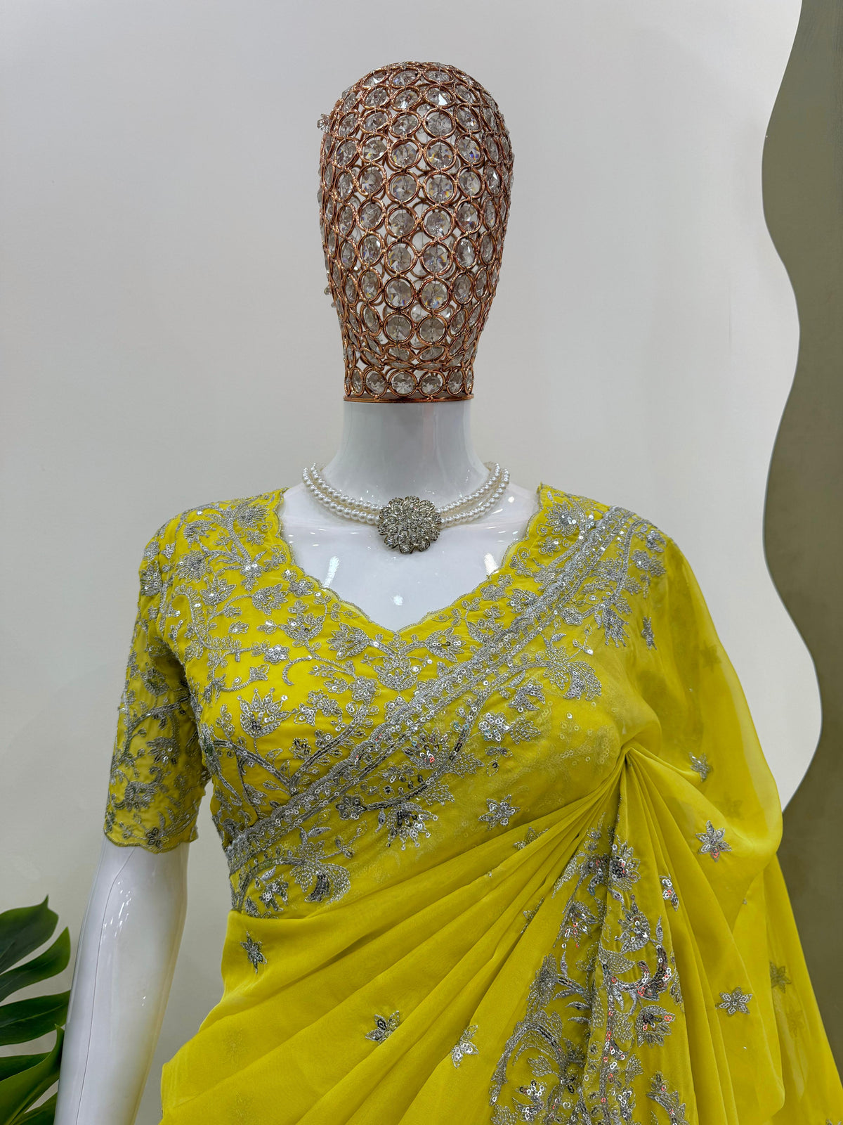 Regal Radiance Luxury Tibby Silk Saree with Exquisite Thread & Sequin Work