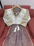 Ethereal Lace Glamour Heavy Twill Net Saree with Thread & Sequin Work & Designer Blouse