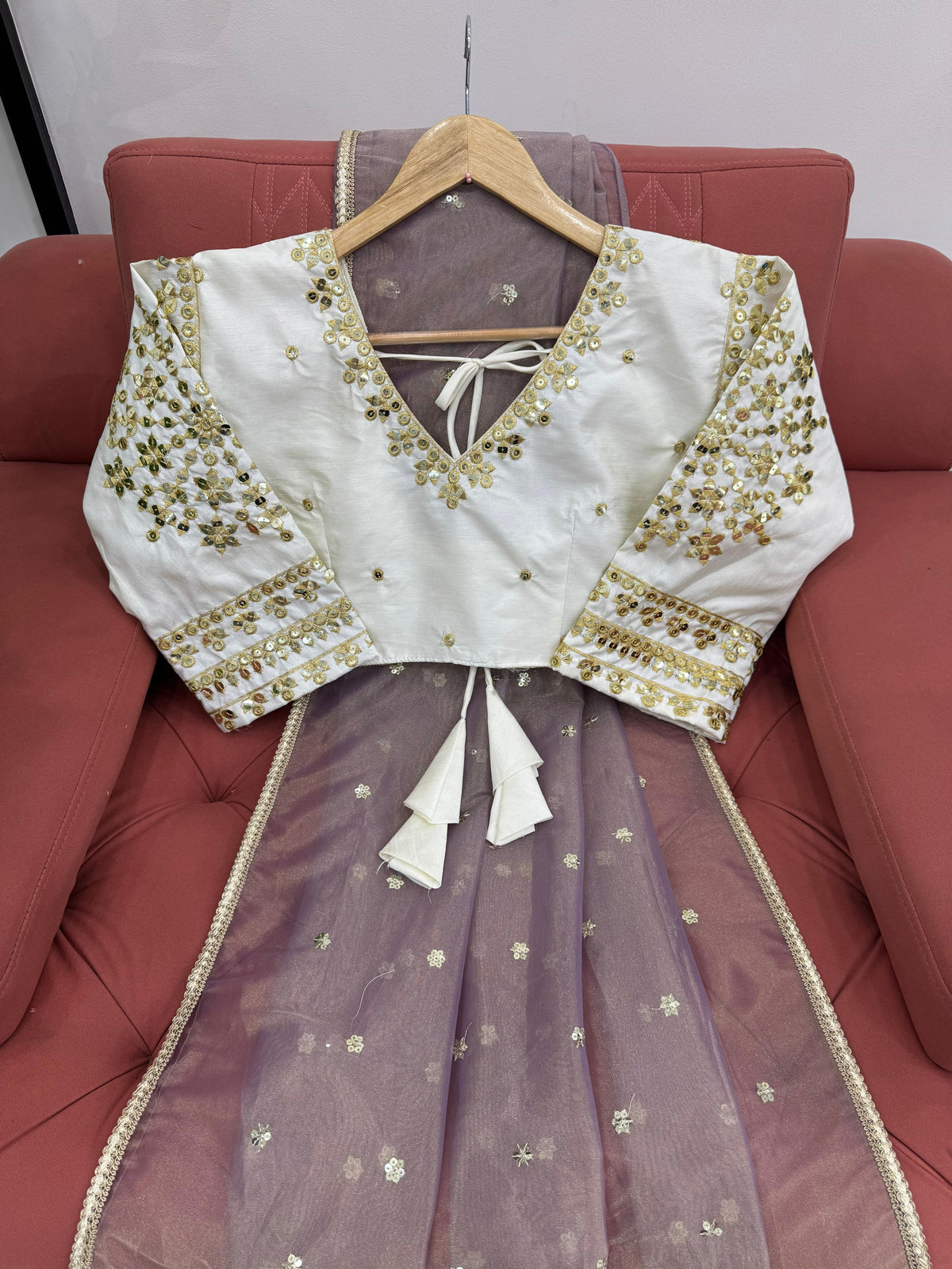 Ethereal Lace Glamour Heavy Twill Net Saree with Thread & Sequin Work & Designer Blouse