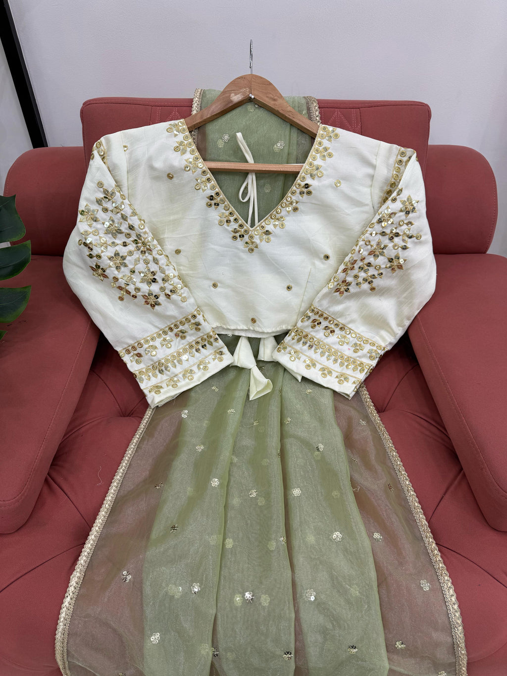 Ethereal Lace Glamour Heavy Twill Net Saree with Thread & Sequin Work & Designer Blouse