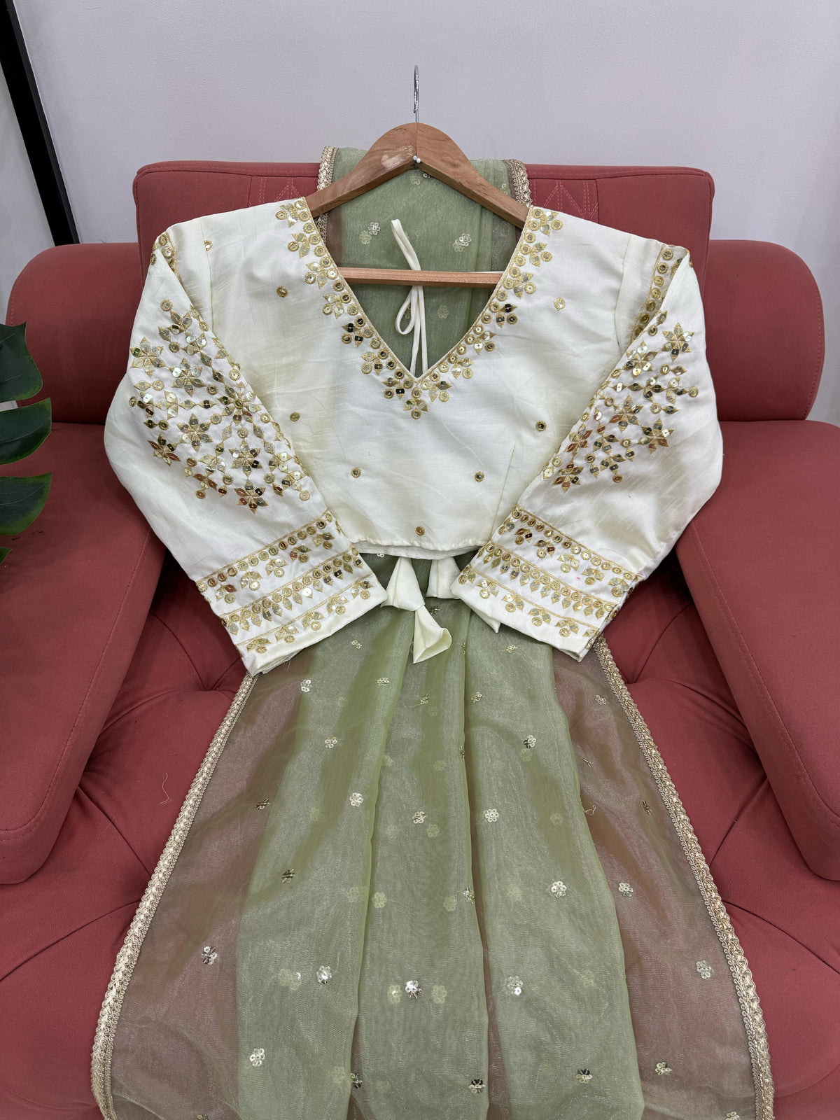 Ethereal Lace Glamour Heavy Twill Net Saree with Thread & Sequin Work & Designer Blouse