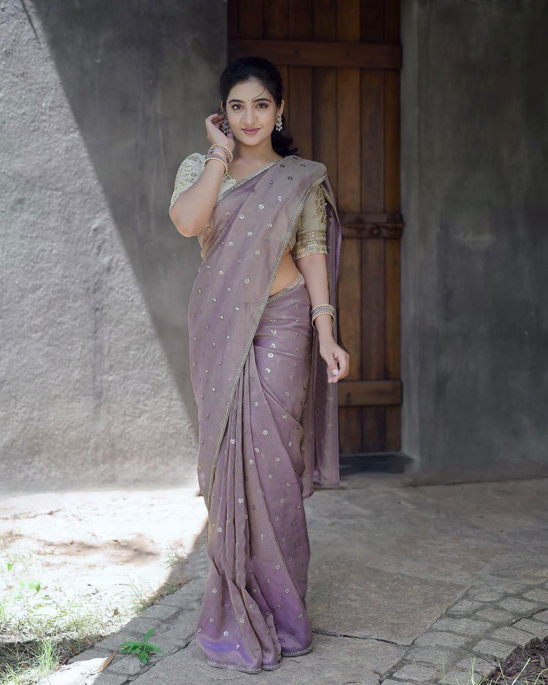 Ethereal Lace Glamour Heavy Twill Net Saree with Thread & Sequin Work & Designer Blouse