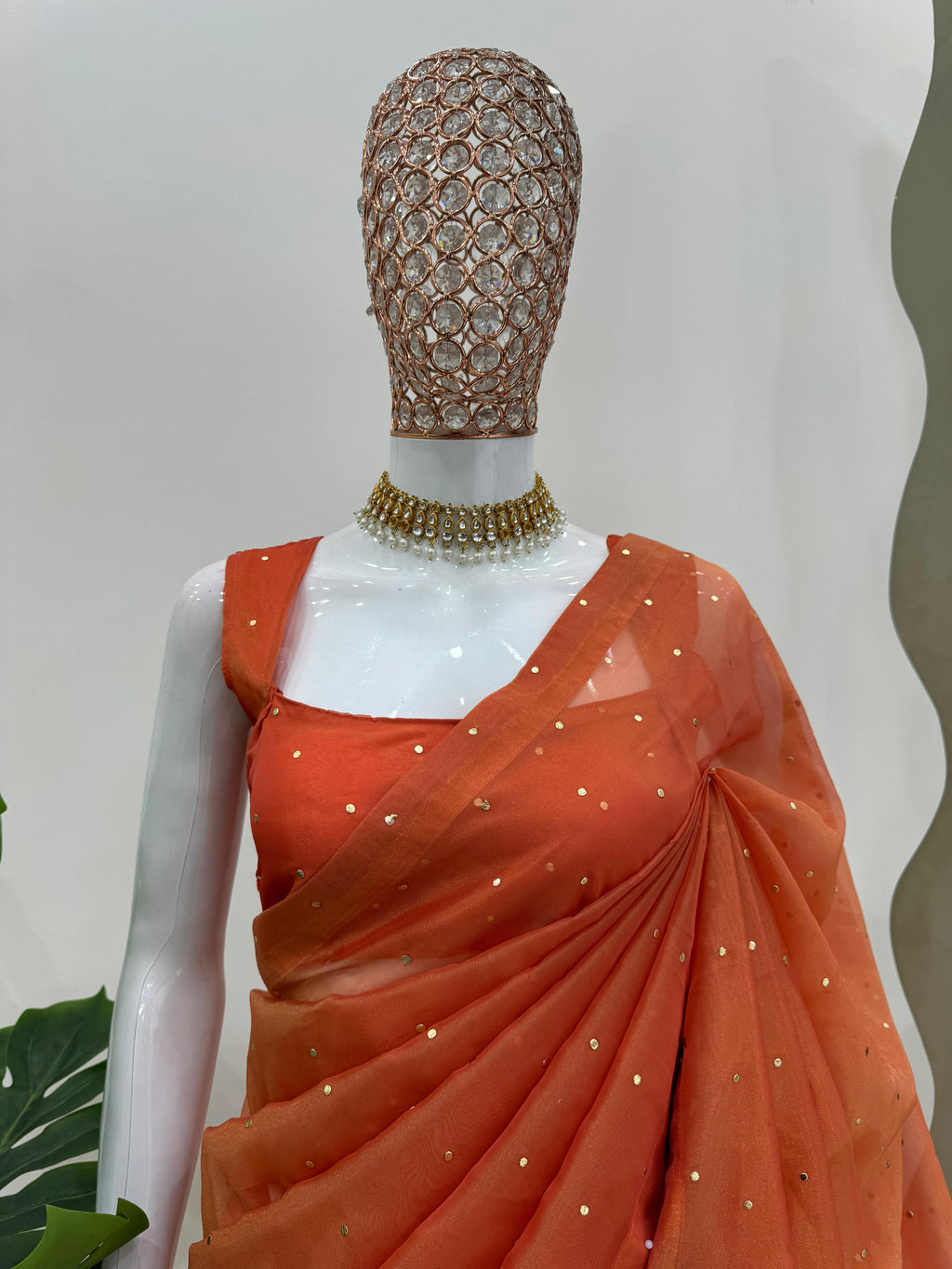 Royal Mukesh Elegance Chimar Tissue Silk Saree with Heavy Fancy Lace & Designer Blouse