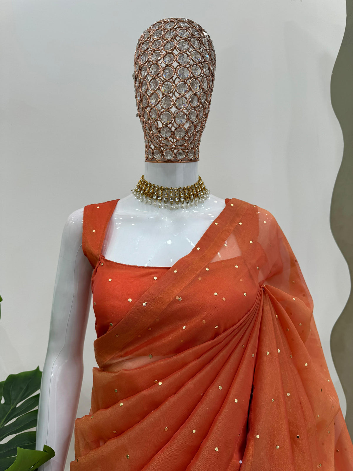 Royal Mukesh Elegance Chimar Tissue Silk Saree with Heavy Fancy Lace & Designer Blouse